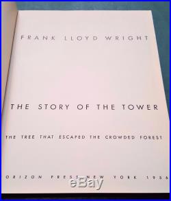 Story Of The Tower Signed By Frank Lloyd Wright 1956 First Edition Hc + Dj Rare