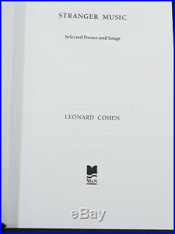 Stranger Music by LEONARD COHEN SIGNED Limited First Edition with 3 Prints 1993