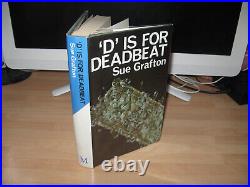 Sue Grafton signed D Is For Deadbeat 1987 1st UK Kinsey Millhone Alphabet scarce