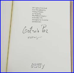 Sunstone / Piedra de Sol by OCTAVIO PAZ SIGNED Limited First Edition 1991 1st