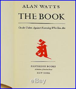 THE BOOK On the Taboo by ALAN WATTS SIGNED First Edition1966 Zen 1st Print