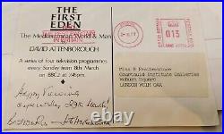 THE FIRST EDEN Sir David Attenborough SIGNED 1st/1st 1987 with card
