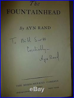 THE FOUNTAINHEAD by Ayn Rand TRUE FIRST EDITION hardcover SIGNED