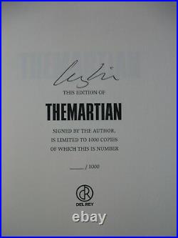THE MARTIAN & ARTEMIS Andy Weir UK SIGNED LTD 1st EDITION