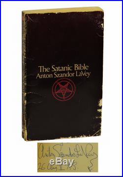 THE SATANIC BIBLE First Edition SIGNED BY ANTON LAVEY 1st Printing 1969 COS