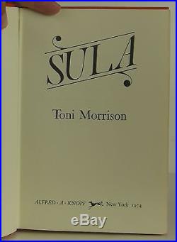 TONI MORRISON Sula SIGNED FIRST EDITION