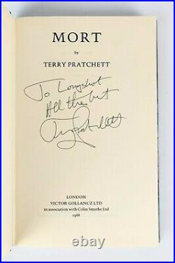 Terry Pratchett Mort First Edition, Second Impression Signed and Inscribed