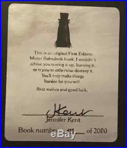 The Babadook The Pop-Up Book First Edition Signed by Jennifer Kent