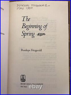 The Beginning of Spring by Penelope Fitzgerald SIGNED 1st US Edition 1989