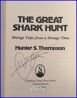 The Great Shark Hunt, Hunter S. Thompson. SIGNED First Edition, 1st Printing