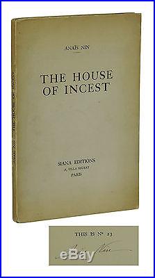 The House of Incest ANAIS NIN Signed First Limited Edition 1/249 1st 1936