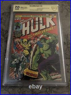 The Incredible Hulk 181 CBCS 7.0 Signed John Romita 1st App Wolverine