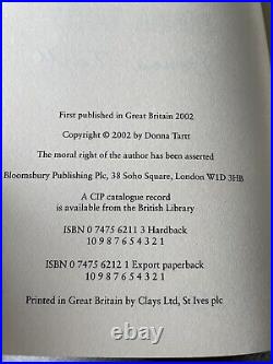 The Little Friend Donna Tartt, 2002, Signed 1st UK Edition, 1st Printing, Fine