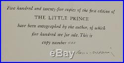 The Little Prince ANTOINE DE SAINT-EXUPERY Signed Limited First Edition 1st 1943