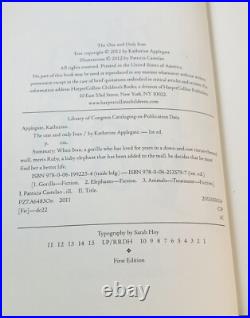 The One And Only Ivan-Katherine Applegate-SIGNED! -TRUE First/1st Edition! -RARE