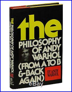The Philosophy of ANDY WARHOL SIGNED First Edition 1975 Pop Art 1st Printing