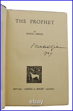 The Prophet SIGNED by KAHLIL GIBRAN First Edition 1st Printing 1923
