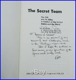 The Secret Team SIGNED by L. FLETCHER PROUTY First Edition 3rd Print CIA JFK