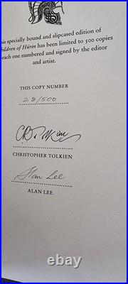 Tolkien Children of Húrin 2007 SIGNED TWICE Full Leather, Low No. 28/500 Tolkien Children of Húrin 2007 SIGNED TWICE Full Leather, Low No. 28/500