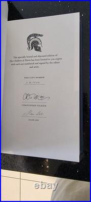 Tolkien Children of Húrin 2007 SIGNED TWICE Full Leather, Low No. 28/500 Tolkien Children of Húrin 2007 SIGNED TWICE Full Leather, Low No. 28/500