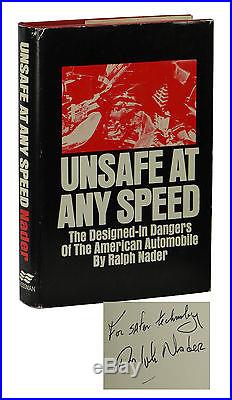 Unsafe at Any Speed SIGNED by RALPH NADER First Edition 1st Printing 1965