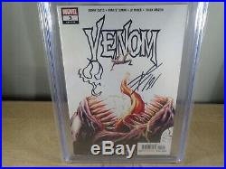 Venom #3, Signature Series, 1st Print, Donny Cates Signed And Sketch, Cgc Grade 9.6