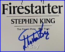 Very Rare Stephen King Signed Firestarter First Edition Book Full JSA Letter