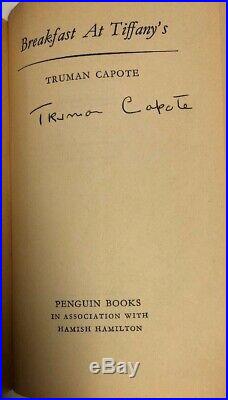 Vintage Penguin Breakfast at Tiffanys signed Truman Capote 1st Edition 1961