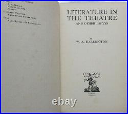 W. A. Darlington Literature in the Theatre 1925 1st DJ signed dedication copy
