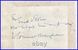 W. Somerset Maugham First Edition Inscribed Signed The Gentleman in The Parlour