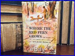 WHERE the RED FERN Grows SIGNED Wilson RAWLS HB/DJ 1961 FIRST Edition VERY GOOD