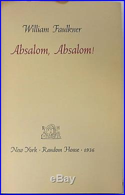 WILLIAM FAULKNER Absalom, Absalom SIGNED FIRST EDITION