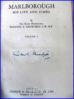 Winston Churchill Signed First Edition Set Marlborough 1933