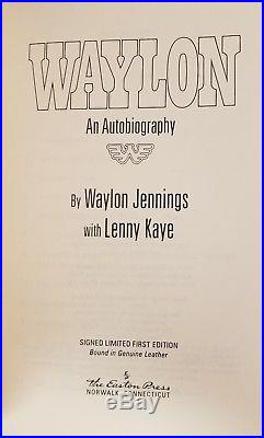 Waylon Waylon Jennings Signed First Edition Easton Press Leather Collectors