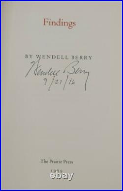 Wendell Berry Findings Signed First Edition