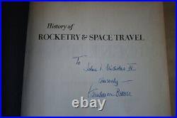 Wernher von Braun (1966)'History of Rocketry', signed first edition, Apollo 11
