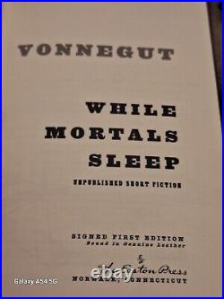 While Mortals Sleep by Kurt Vonnegut Signed First Edition Easton Press