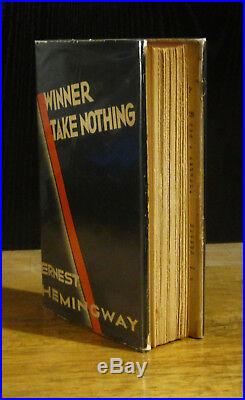 Winner Take Nothing (1933) Ernest Hemingway, Signed, 1st Edition In Original Dj