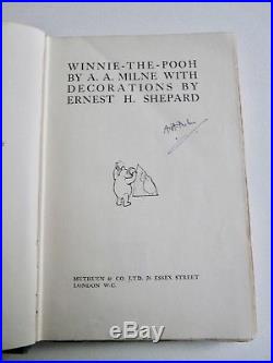 Winnie the Pooh by A. A. Milne First Edition 1st/1st 1926 Signed rare